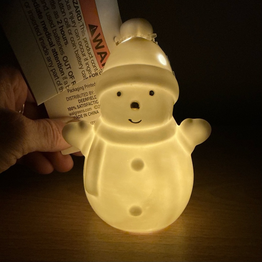 Festive Voice Light Up Ceramic Snowman
